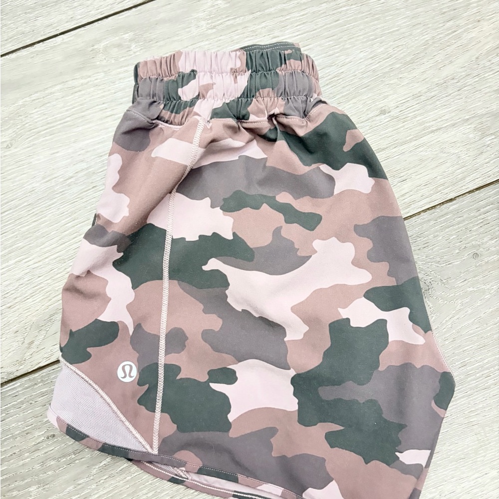 lululemon athletica Pink and Green Camo Women's Athletic Shorts